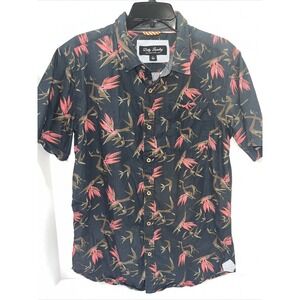 Dirty Laundry Shirt Men's Large Blue Short Sleeve Button Up